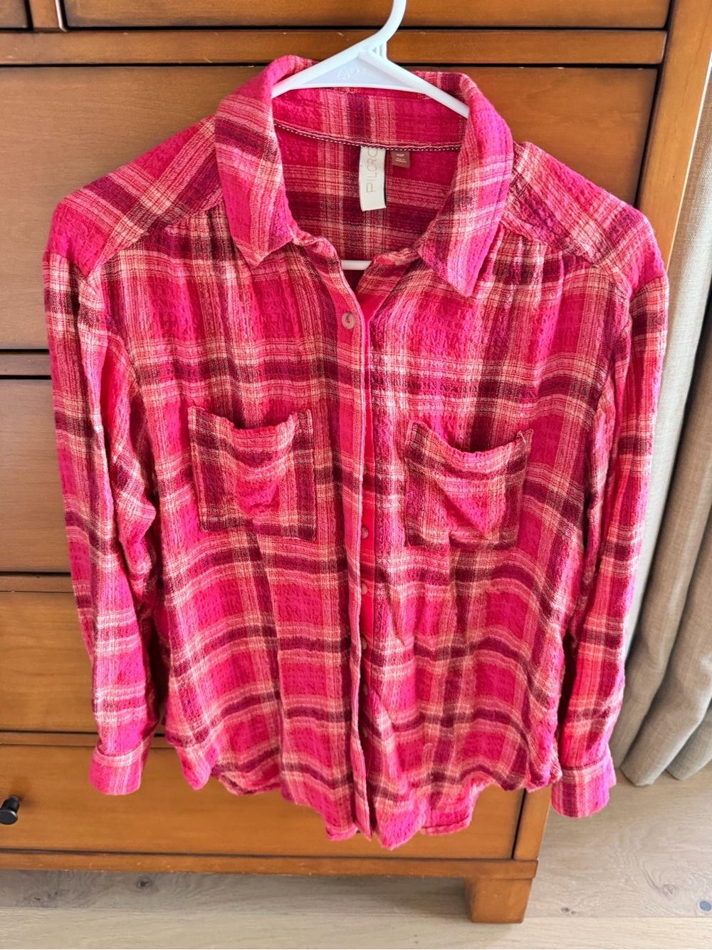 Pilcro Pink Plaid Button-Down Shirt